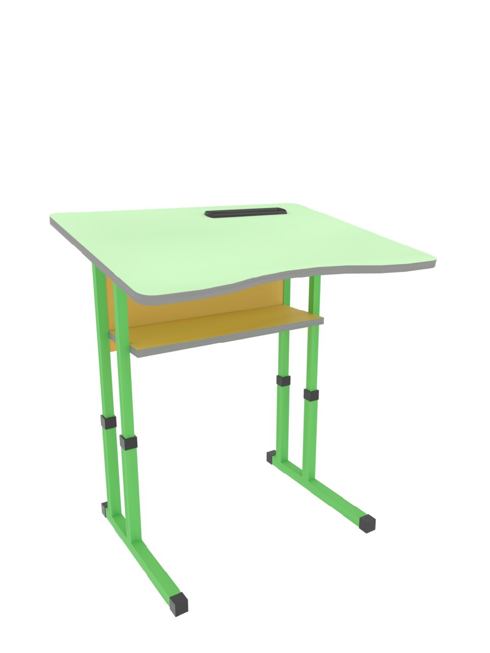 Стіл учнівський 1-місний з полицею, антисколіозний, регульований по висоті, на квадратній трубі. РІВНЕНСЬКЕ НВП УТОГ. Ростова група № 4-6.